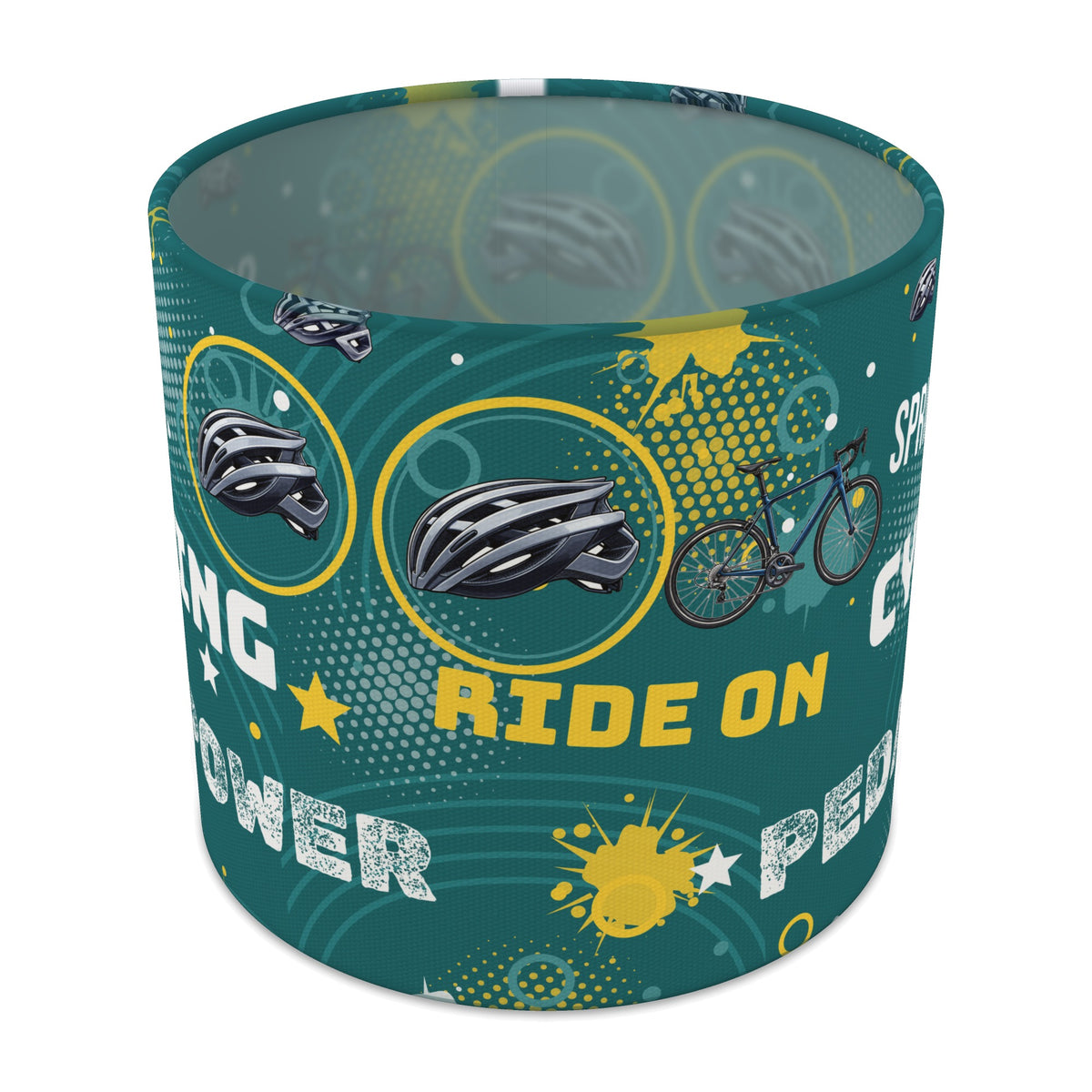 Teal Pedal Power II lampshade - 20cm x 18.5cm Table