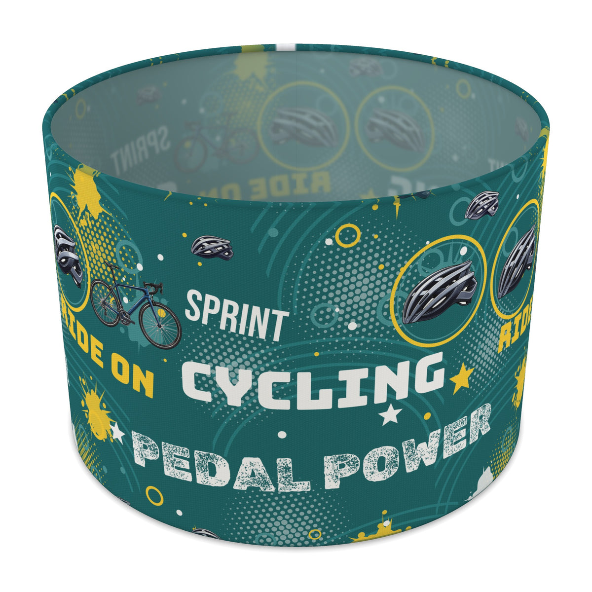 Teal Pedal Power II lampshade - 30cm x 21cm Table