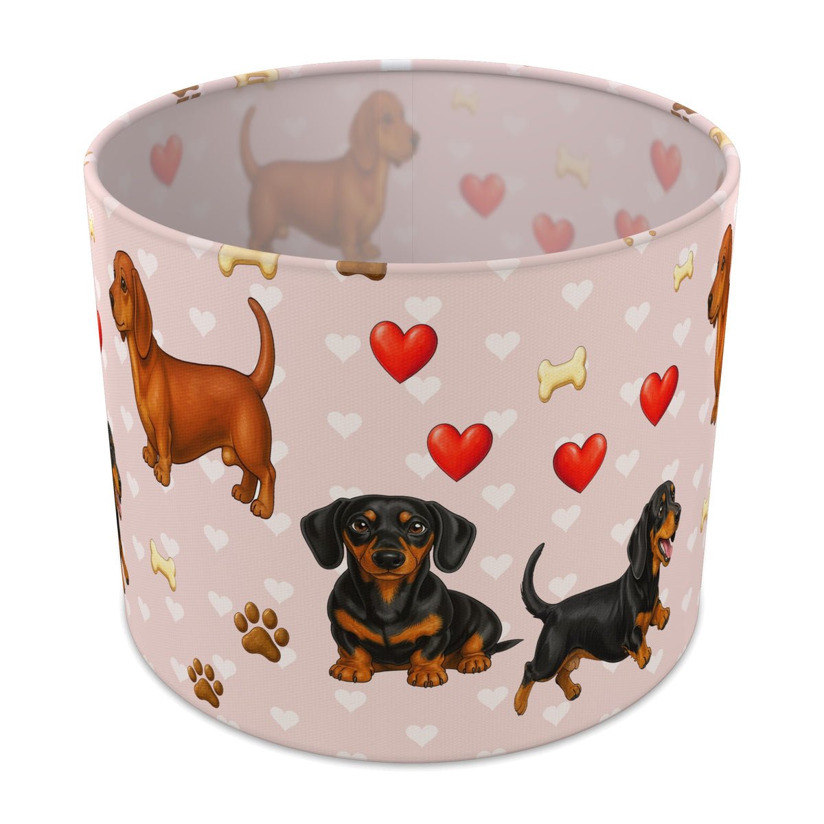 Blush Dachshund Love II lampshade - 25cm x 20cm Table