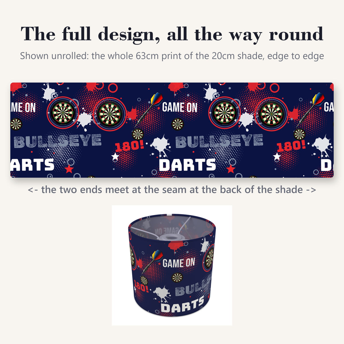 Navy Darts Night II lampshade - 20cm x 18.5cm Ceiling - photo 9