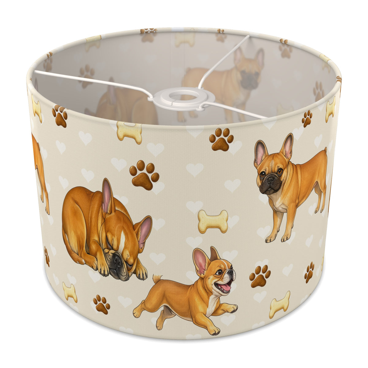 Cream French Bulldog Love II lampshade - 30cm x 21cm Ceiling