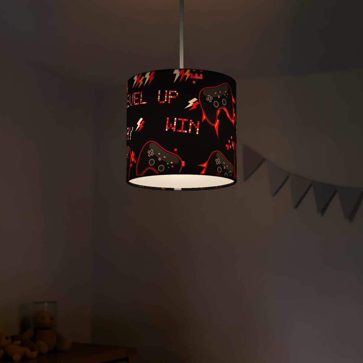 Black Game On II lampshade - 20cm x 18.5cm Ceiling - photo 5