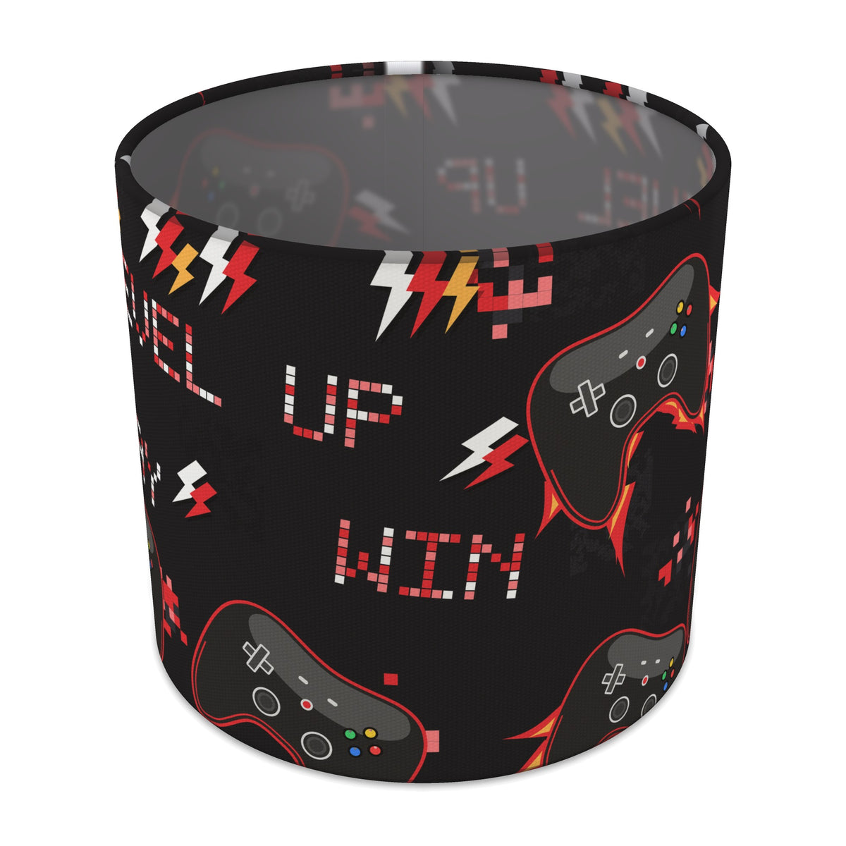 Black Game On II lampshade - 20cm x 18.5cm Table