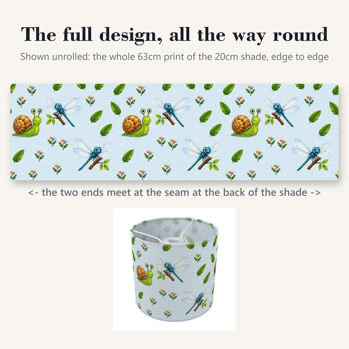Sky Bug Friends II lampshade - 20cm x 18.5cm Ceiling - photo 9