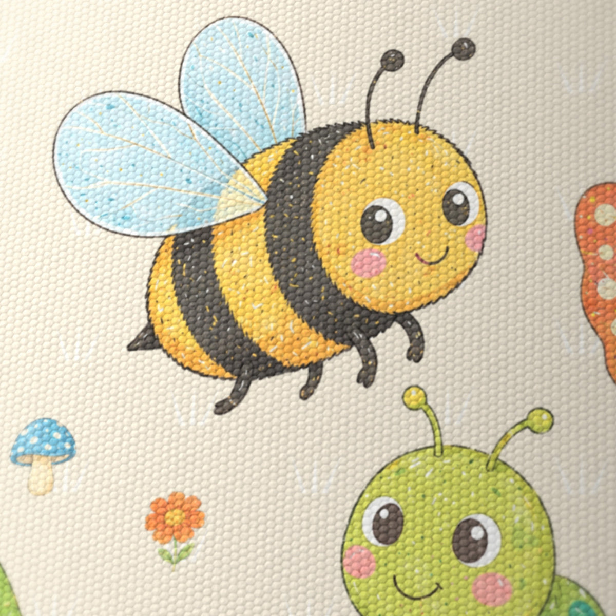 Cream Garden Bugs II lampshade - 20cm x 18.5cm Ceiling - photo 6