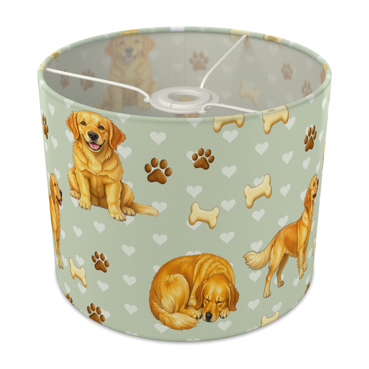 Sage Golden Retriever Love II lampshade - 25cm x 20cm Ceiling