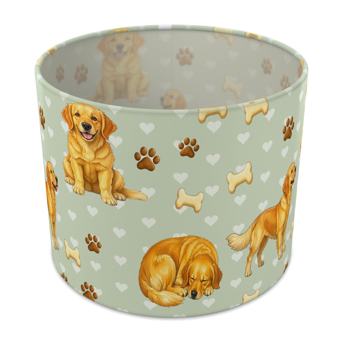 Sage Golden Retriever Love II lampshade - 25cm x 20cm Table