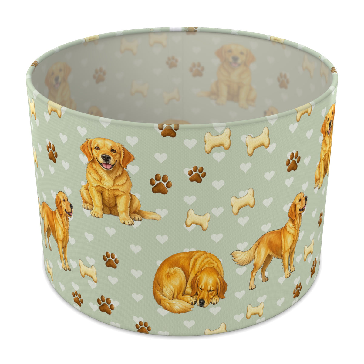 Sage Golden Retriever Love II lampshade - 30cm x 21cm Table