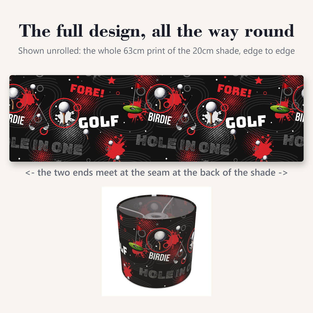 Black Golf Pro II lampshade - 20cm x 18.5cm Ceiling - photo 9