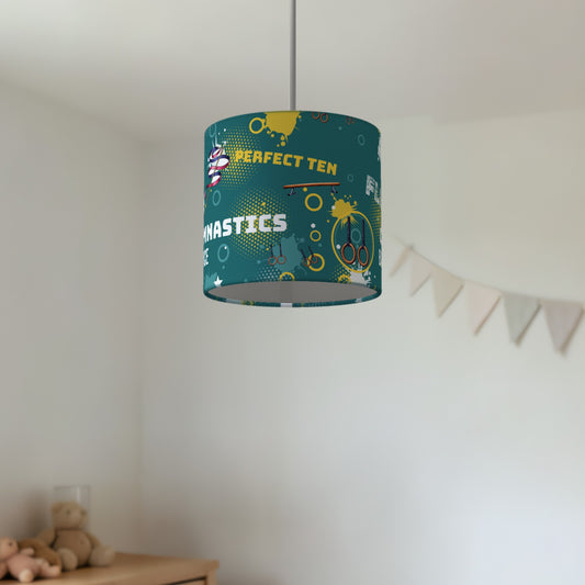 Teal Gymnastics Star II lampshade - 20cm x 18.5cm Ceiling - photo 2