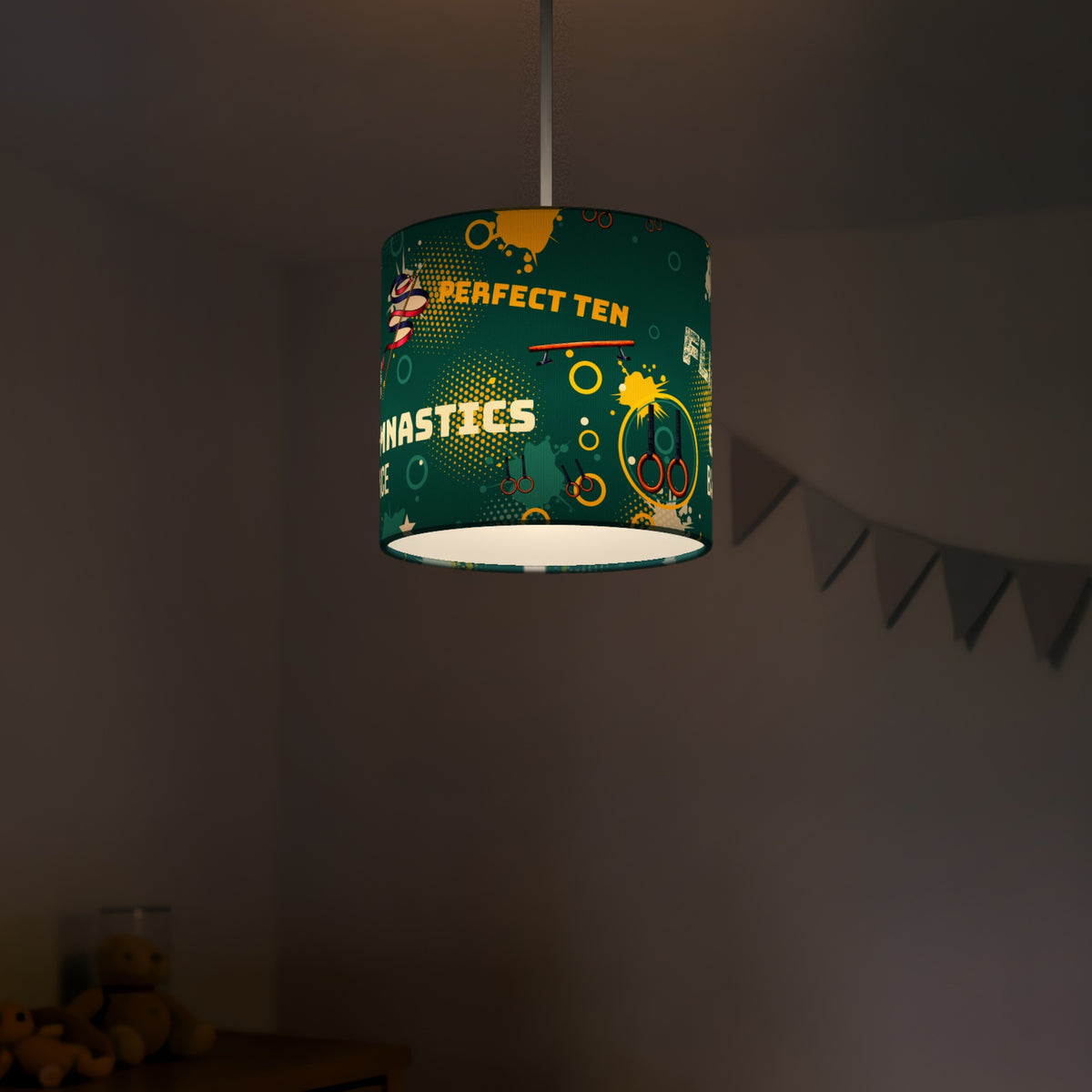 Teal Gymnastics Star II lampshade - 20cm x 18.5cm Ceiling - photo 5