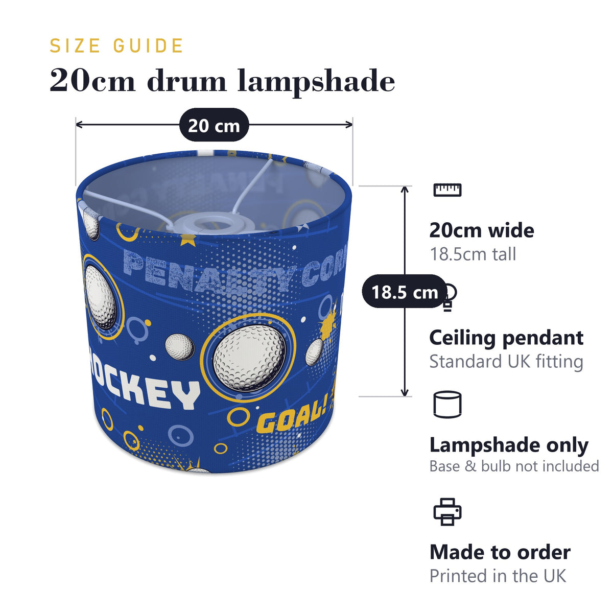 Royal Hockey Hero II lampshade - 20cm x 18.5cm Ceiling - photo 7