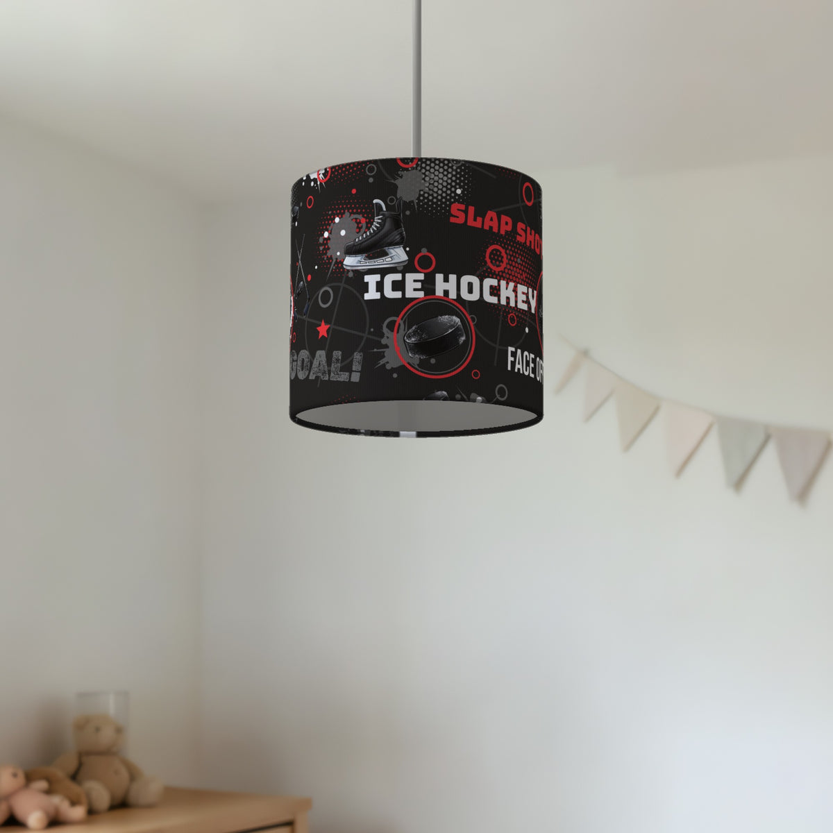 Black Ice Hockey Face II lampshade - 20cm x 18.5cm Ceiling - photo 2