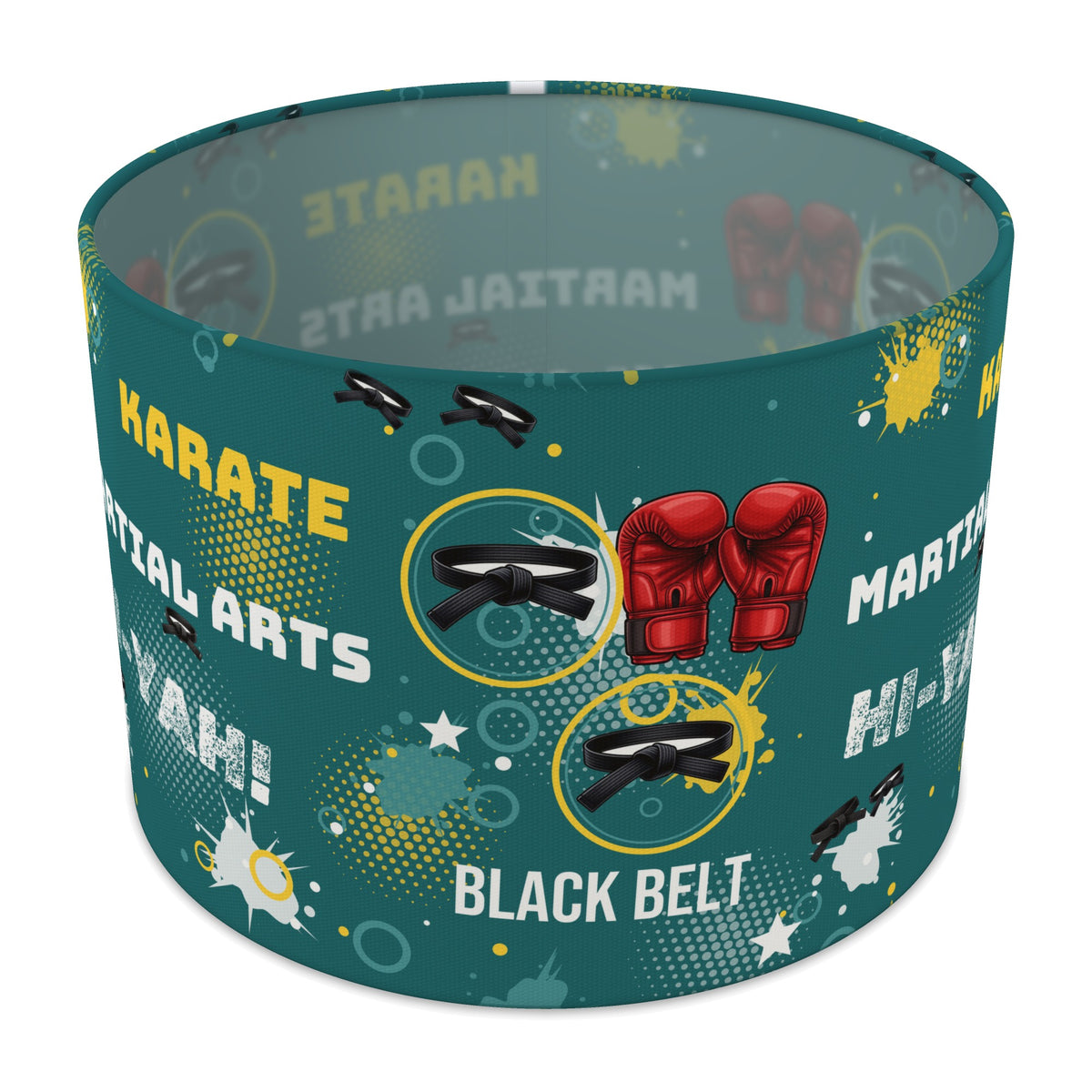 Teal Karate Kid II lampshade - 30cm x 21cm Table