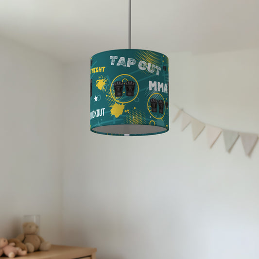 Teal Fight Night II lampshade - 20cm x 18.5cm Ceiling - photo 2