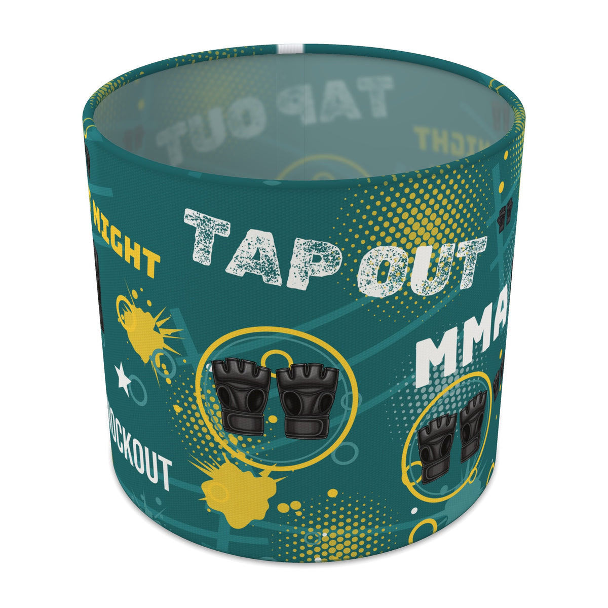 Teal Fight Night II lampshade - 20cm x 18.5cm Table