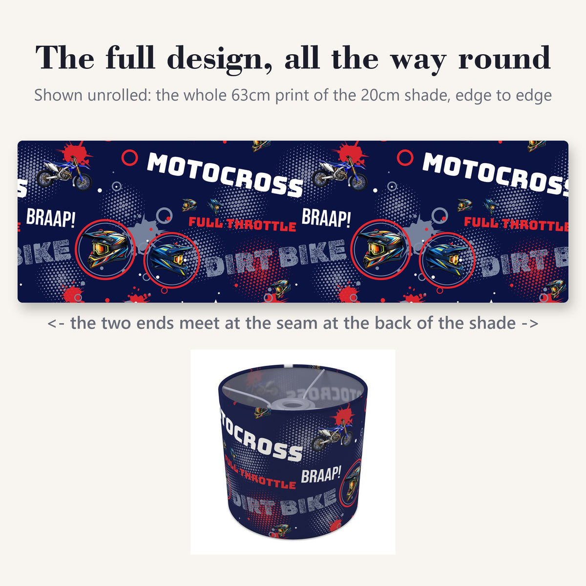 Navy Blue Full Throttle II lampshade - 20cm x 18.5cm Ceiling - photo 9