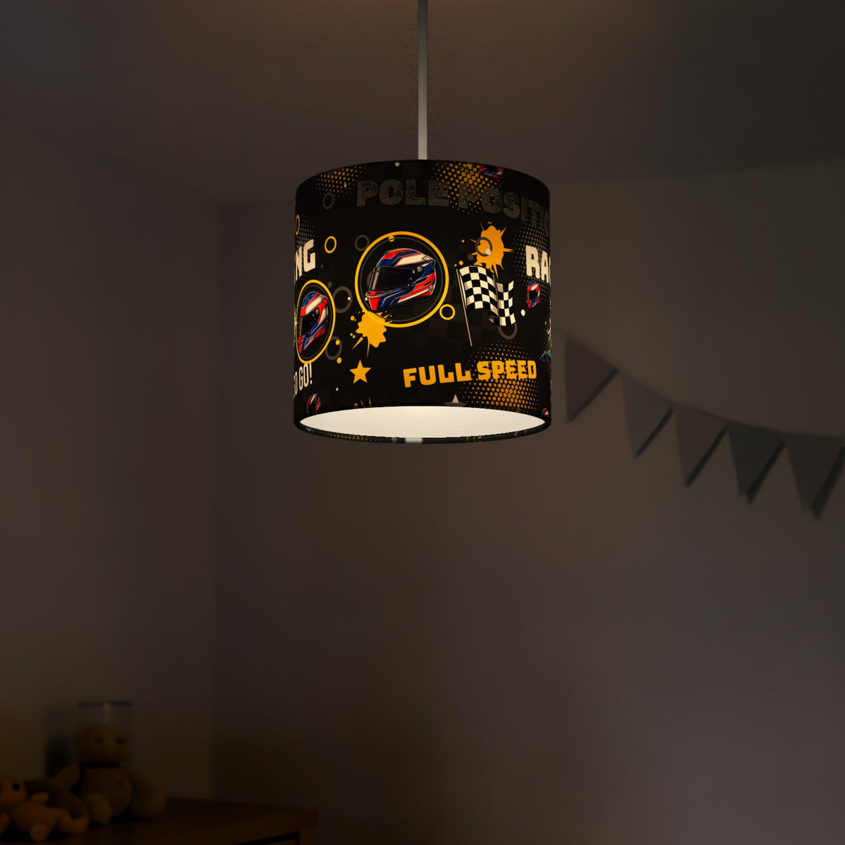 Black And Yellow Pole II lampshade - 20cm x 18.5cm Ceiling - photo 5