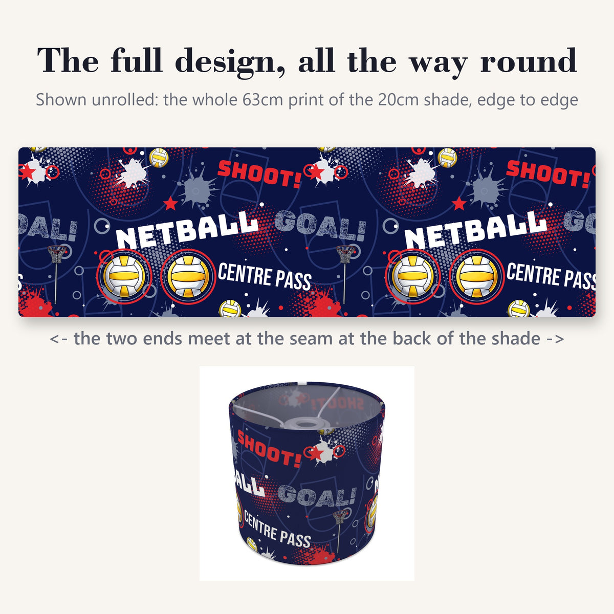 Navy Netball Star II lampshade - 20cm x 18.5cm Ceiling - photo 9