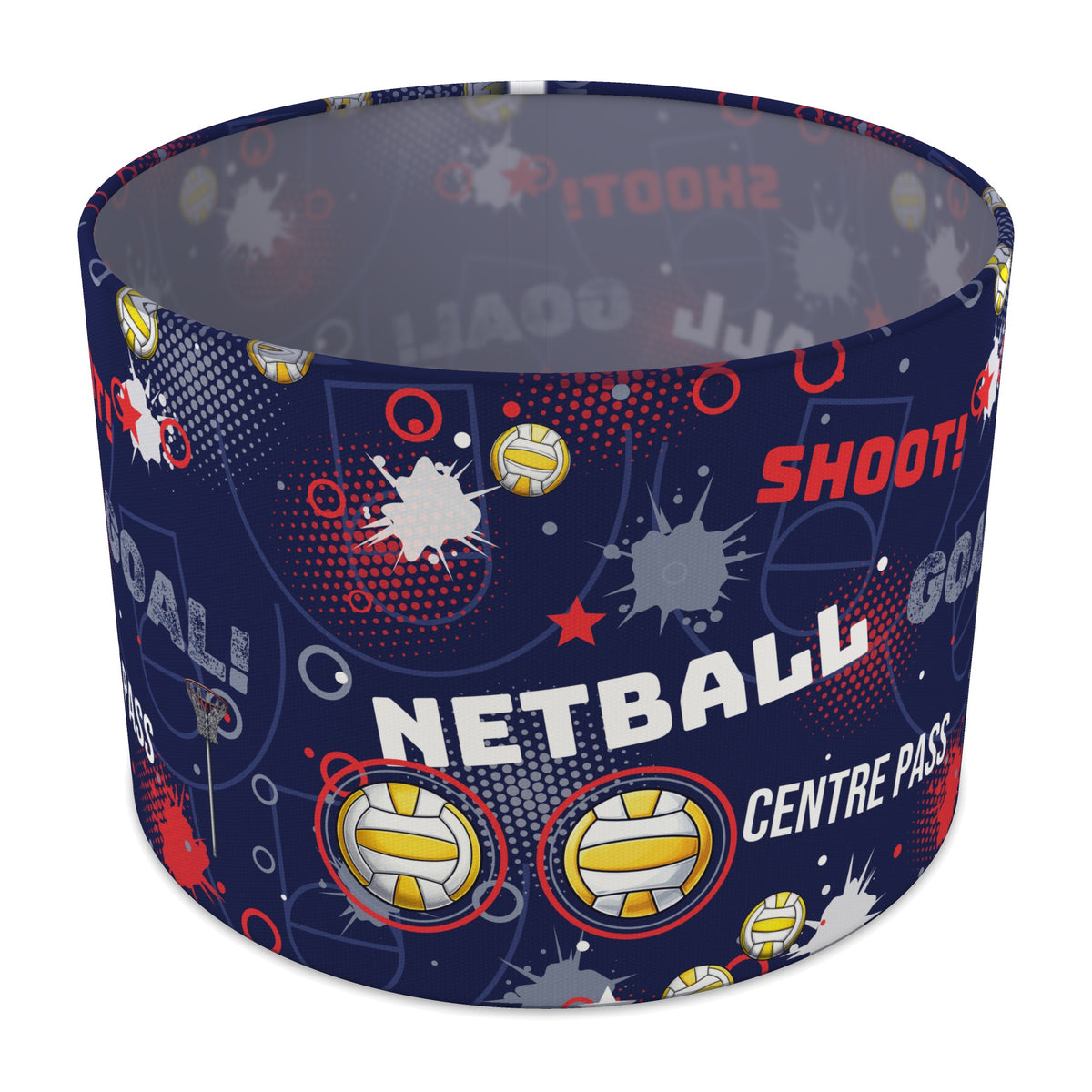Navy Netball Star II lampshade - 30cm x 21cm Table