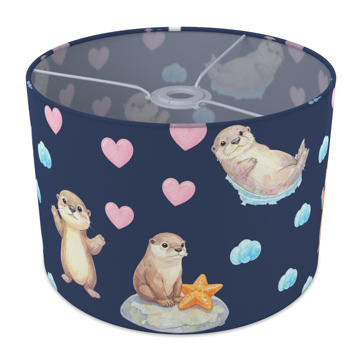 Navy Otter Friends II lampshade - 30cm x 21cm Ceiling