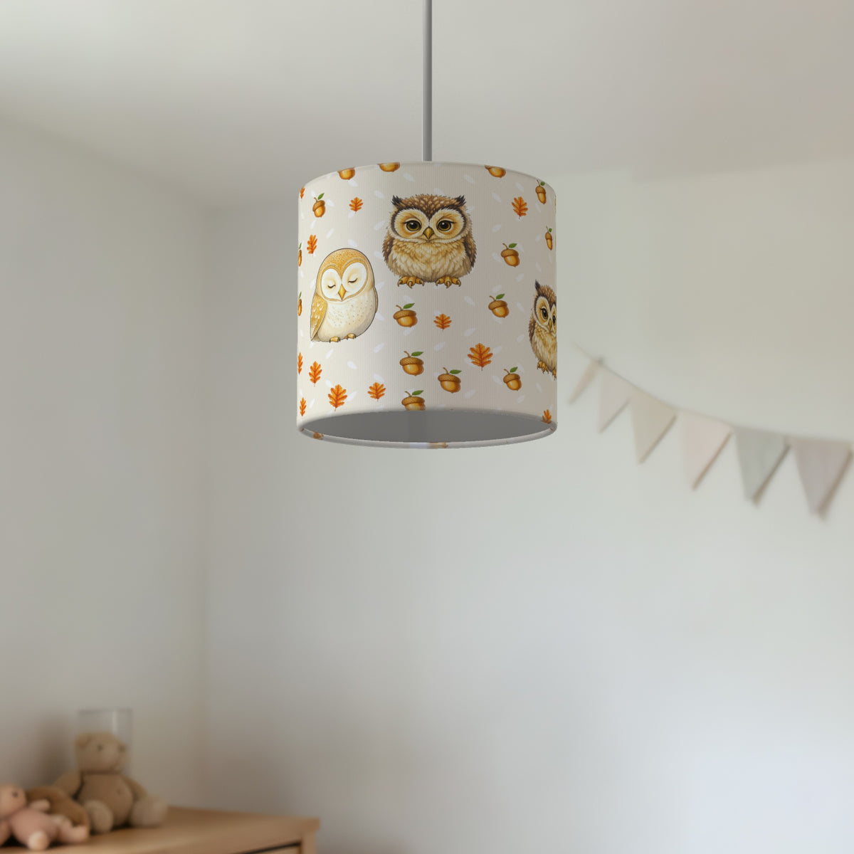 Cream Night Owls II lampshade - 20cm x 18.5cm Ceiling - photo 2
