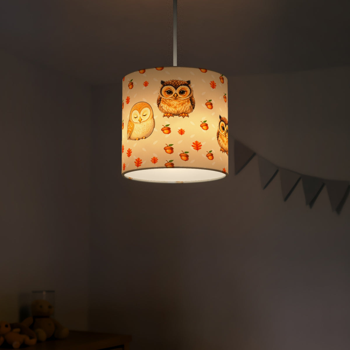 Cream Night Owls II lampshade - 20cm x 18.5cm Ceiling - photo 5