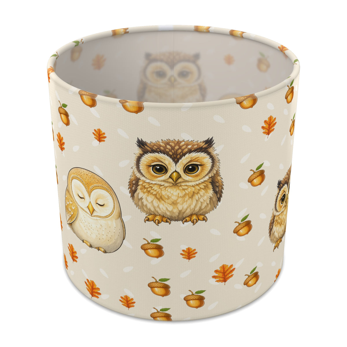 Cream Night Owls II lampshade - 20cm x 18.5cm Table