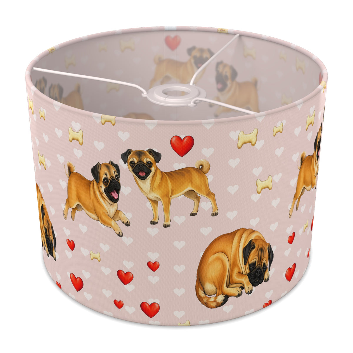 Blush Pug Love II lampshade - 30cm x 21cm Ceiling