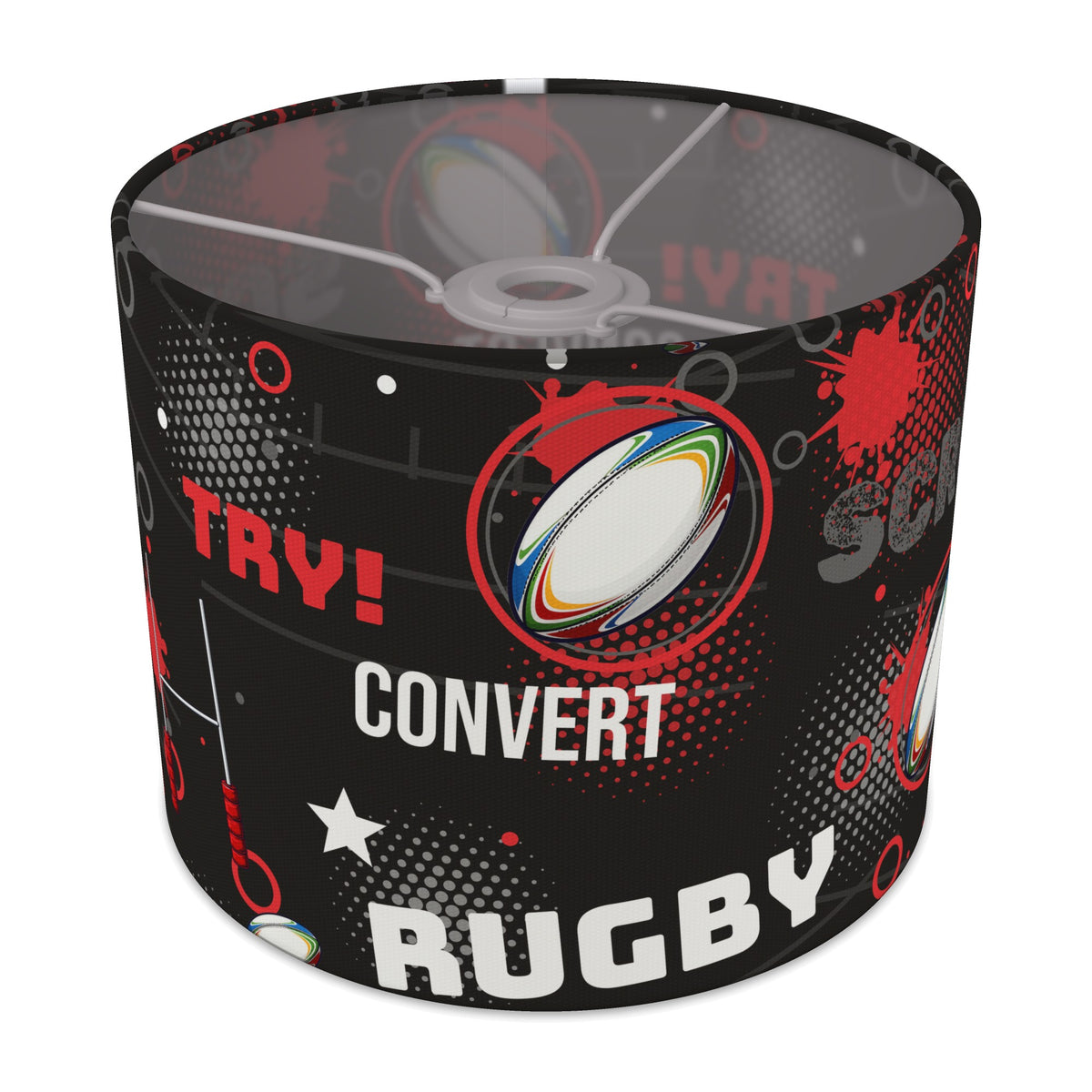 Black Rugby Crazy II lampshade - 25cm x 20cm Ceiling