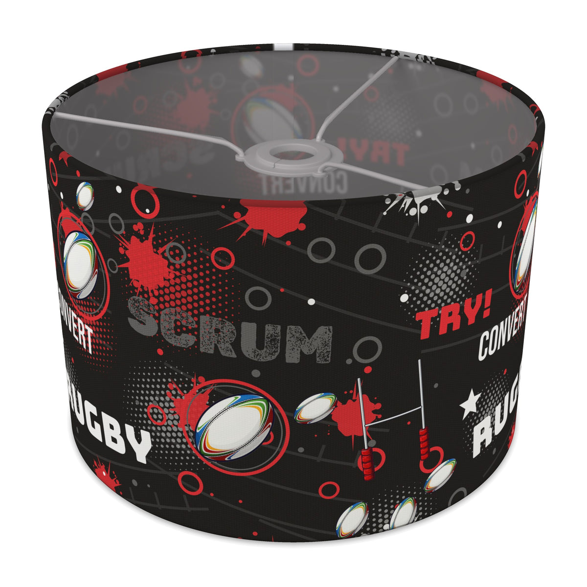 Black Rugby Crazy II lampshade - 30cm x 21cm Ceiling