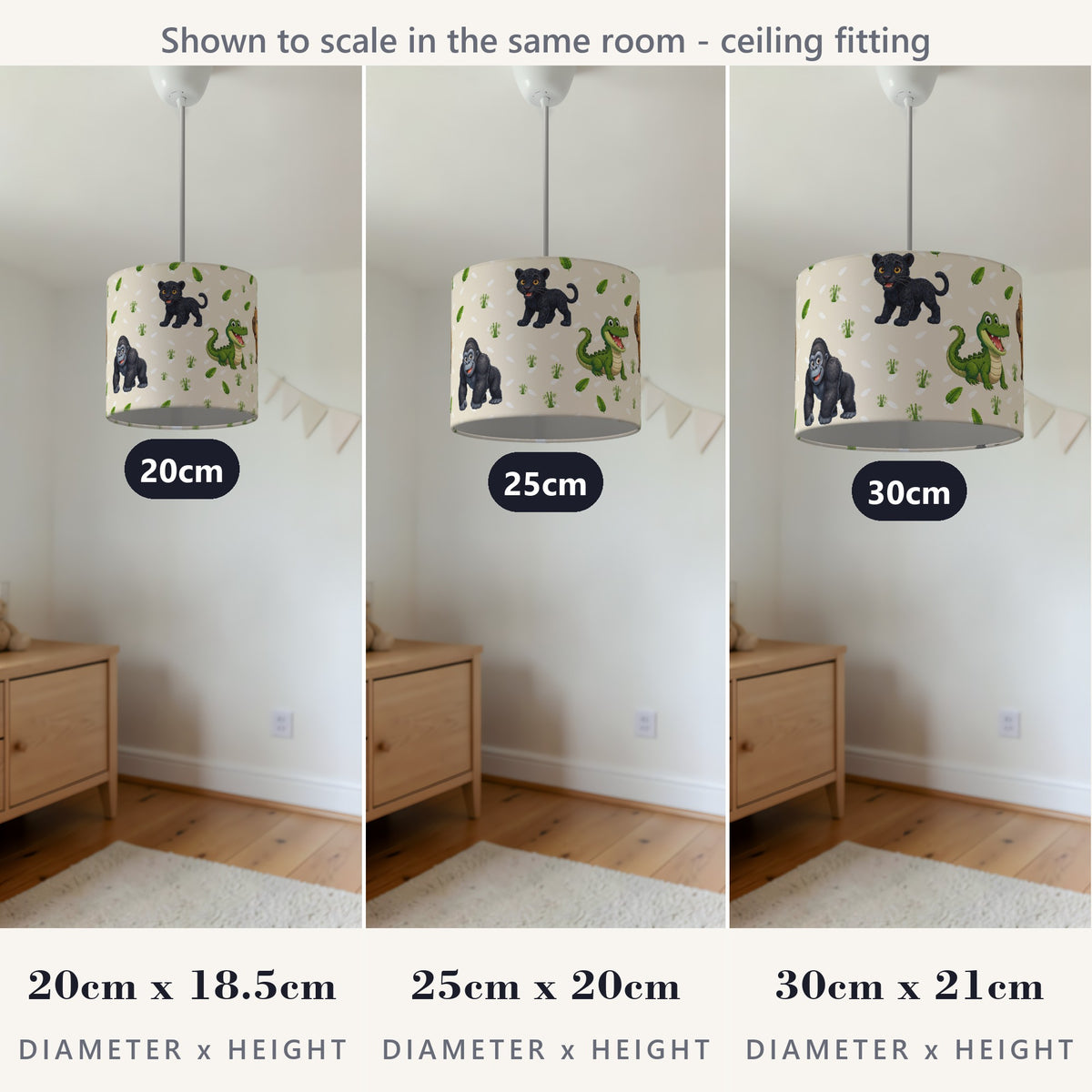 Sand Safari Friends II lampshade - 20cm x 18.5cm Ceiling - photo 4