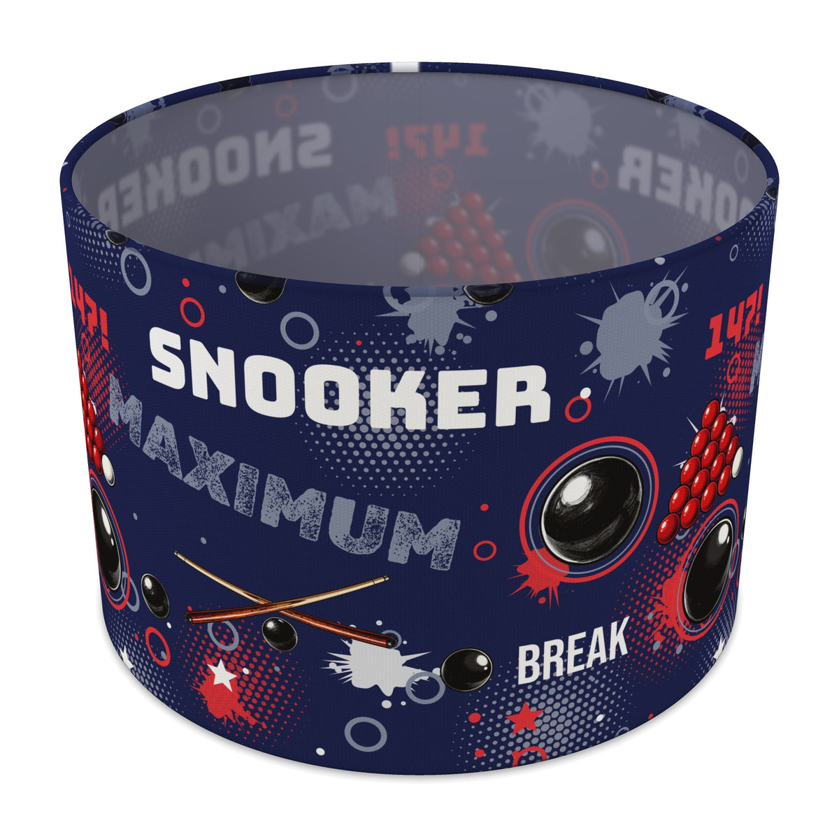 Navy Snooker Break II lampshade - 30cm x 21cm Table