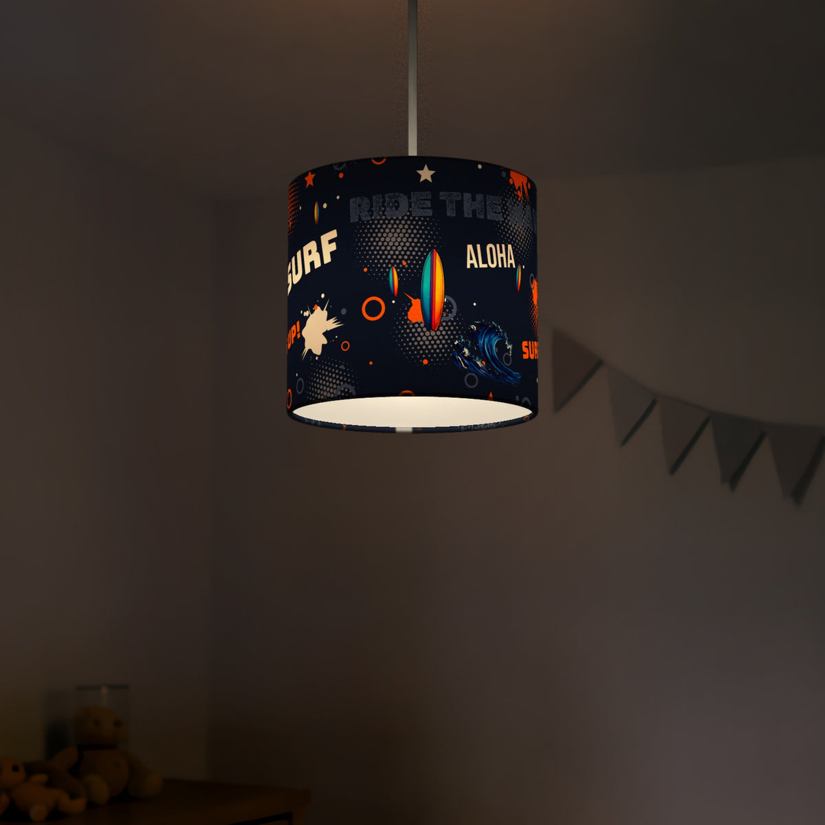 Navy Surf's Up II lampshade - 20cm x 18.5cm Ceiling - photo 5