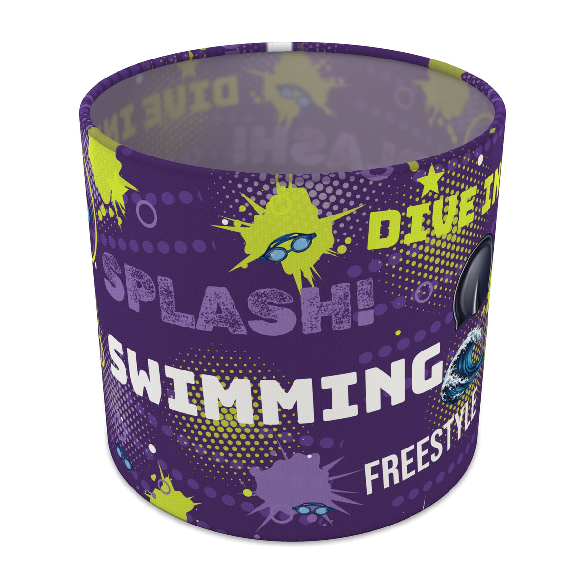Purple Splash Swimming II lampshade - 20cm x 18.5cm Table