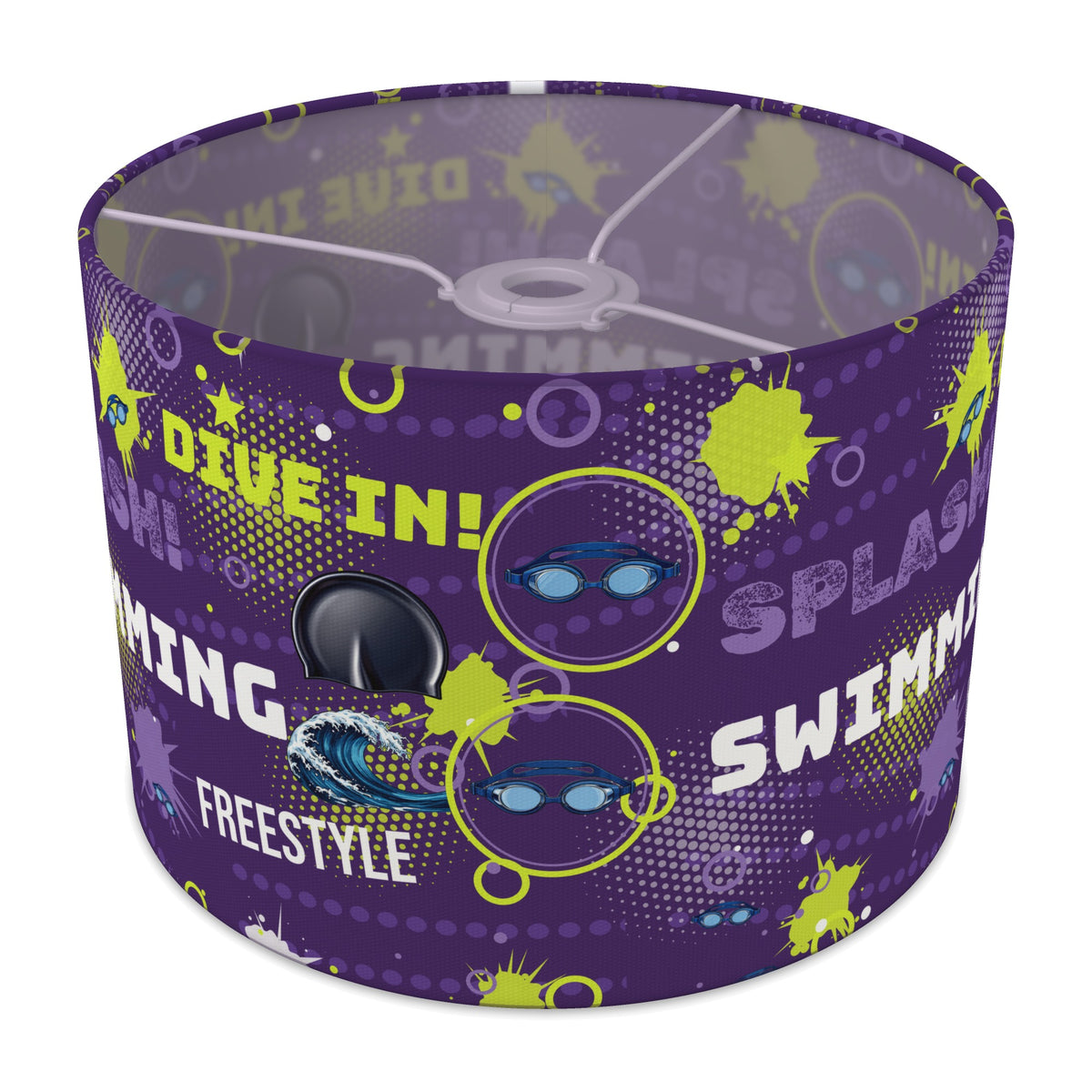 Purple Splash Swimming II lampshade - 30cm x 21cm Ceiling