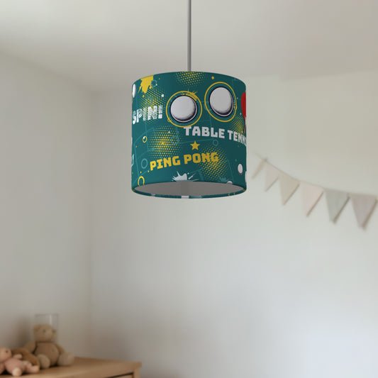 Teal Ping Pong Rally II lampshade - 20cm x 18.5cm Ceiling - photo 2