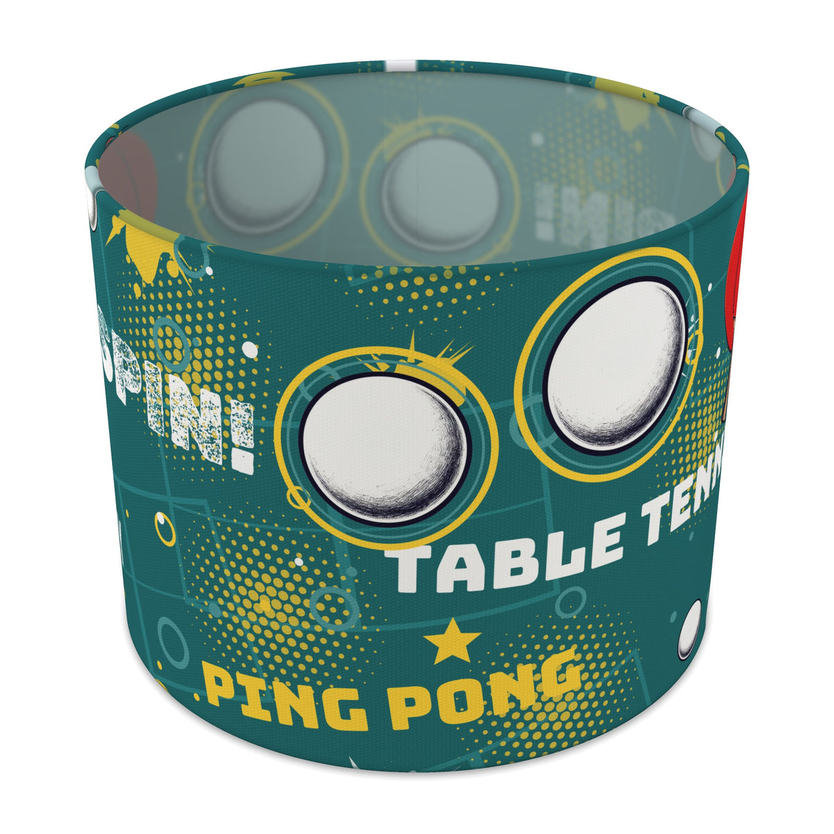 Teal Ping Pong Rally II lampshade - 25cm x 20cm Table