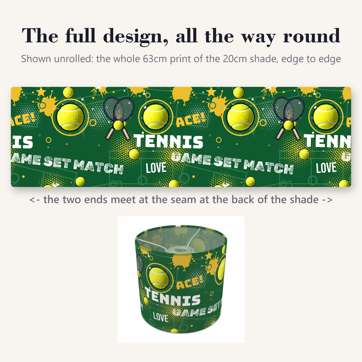 Pitch Tennis Ace II lampshade - 20cm x 18.5cm Ceiling - photo 9
