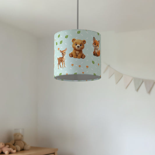 Mint Baby Woodland Friends II lampshade - 20cm x 18.5cm Ceiling - photo 2
