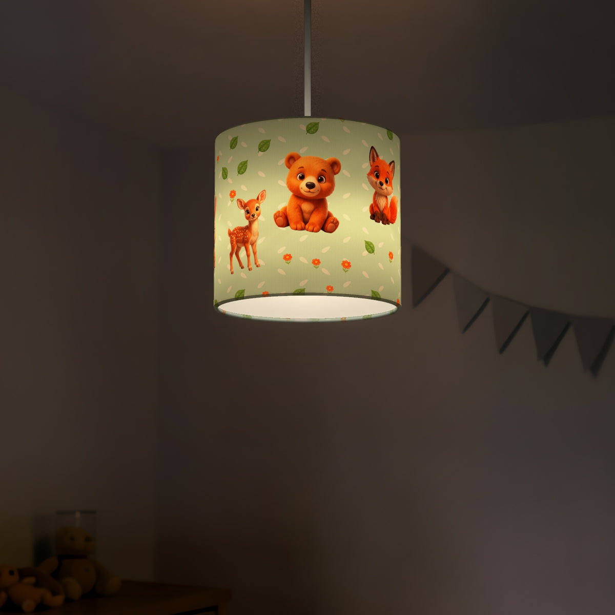 Mint Baby Woodland Friends II lampshade - 20cm x 18.5cm Ceiling - photo 5
