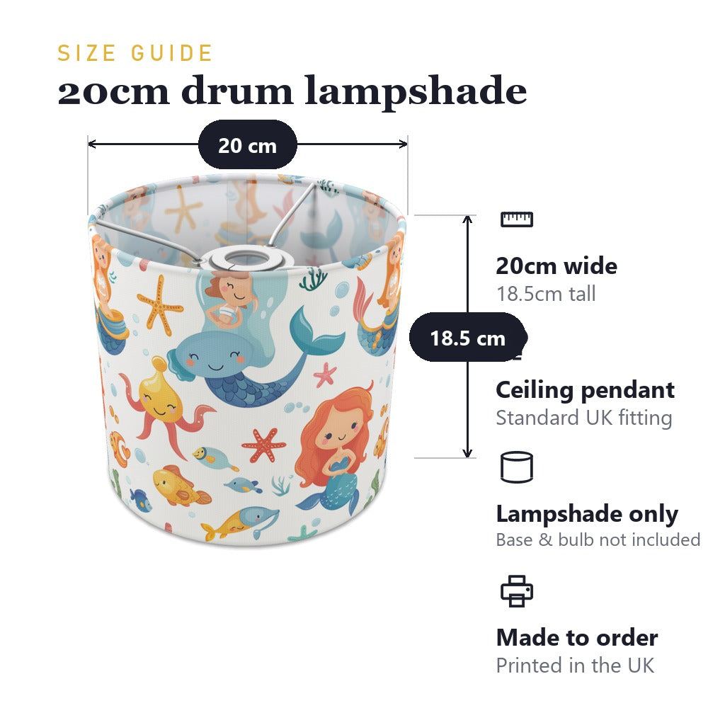 Mermaids and Whales lampshade