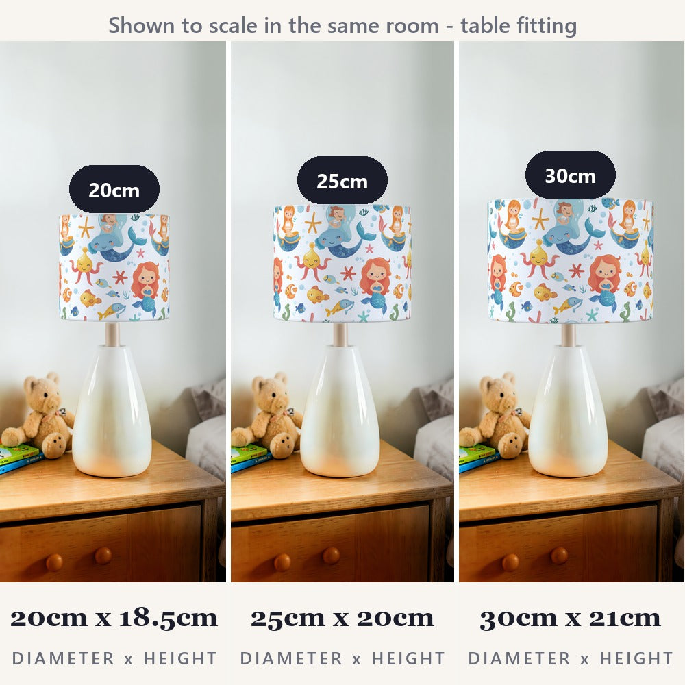 Mermaids and Whales lampshade