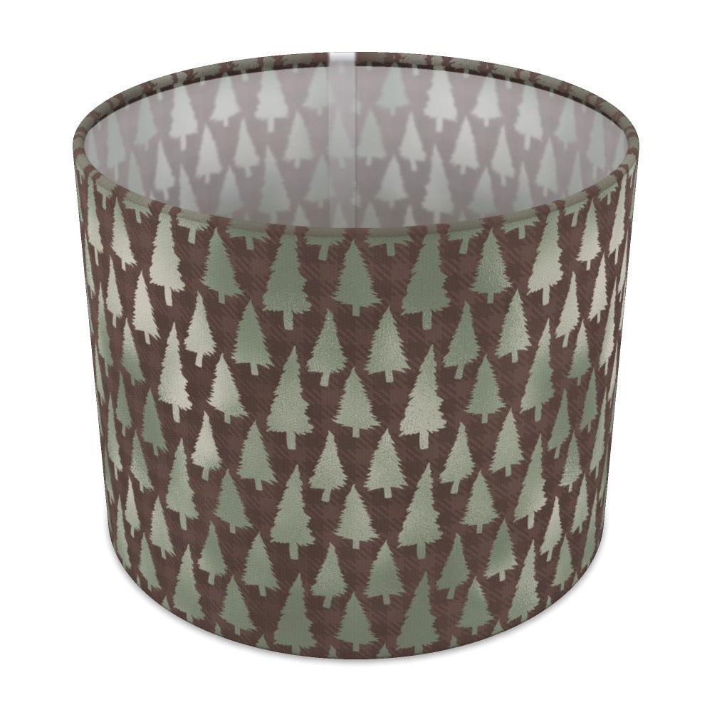 Festive Evergreen Christmas Tree Pattern lampshade - 25cm Table