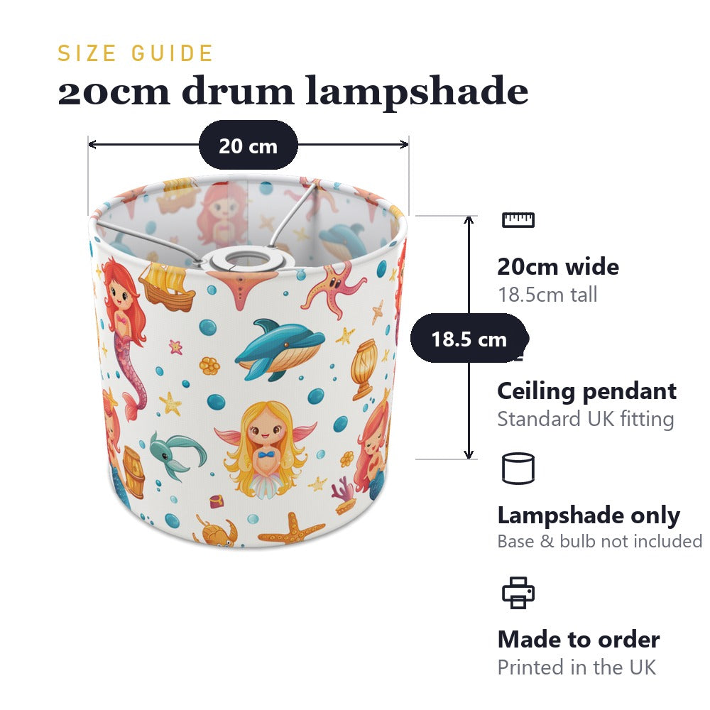 Mermaids Dolphins Starfish lampshade
