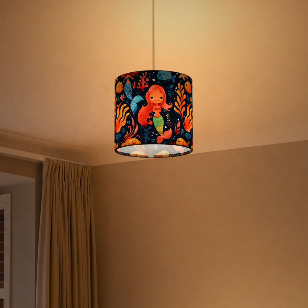 Mermaid with Coral and Fish lampshade