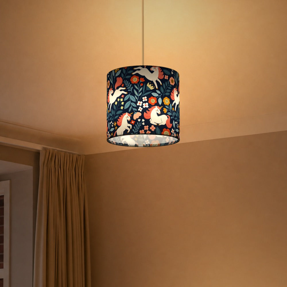 Enchanting Unicorn Floral Pattern lampshade