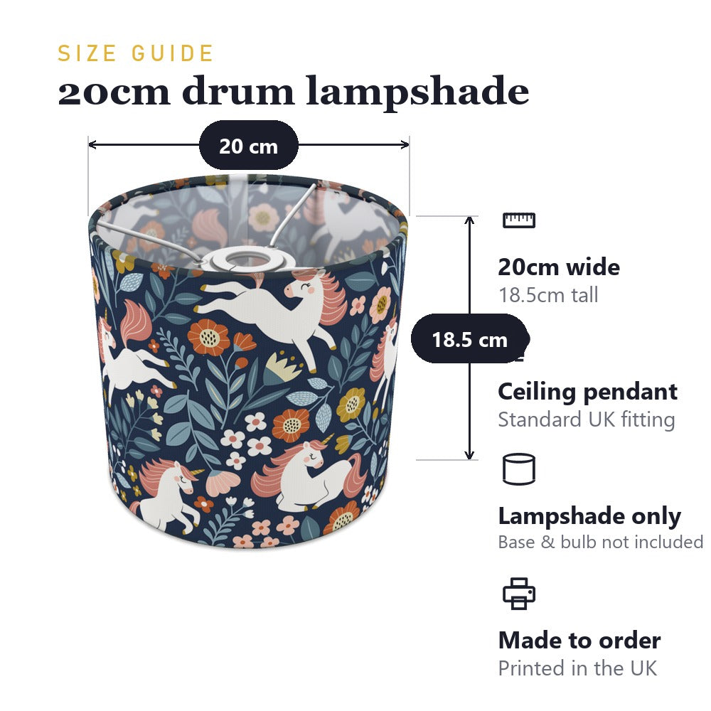 Enchanting Unicorn Floral Pattern lampshade