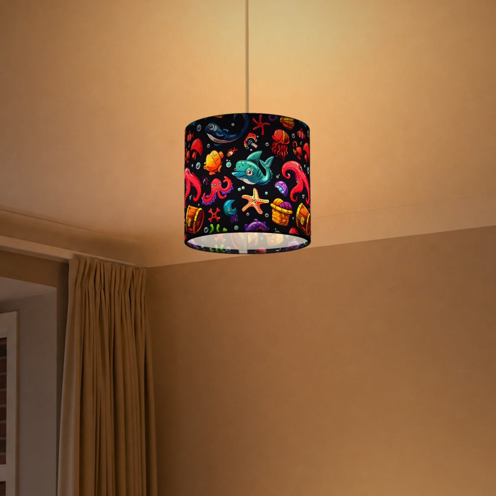 Shark Octopus Treasure Chest lampshade