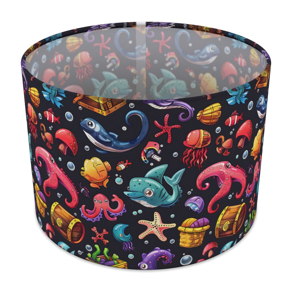 Shark Octopus Treasure Chest lampshade - 30cm Table